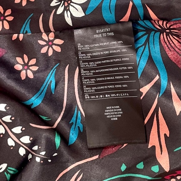 Volcom STONE ROW Suede Motorin’ Moto Jacket Green Floral Lining Motorcycle Small - Picture 12 of 14